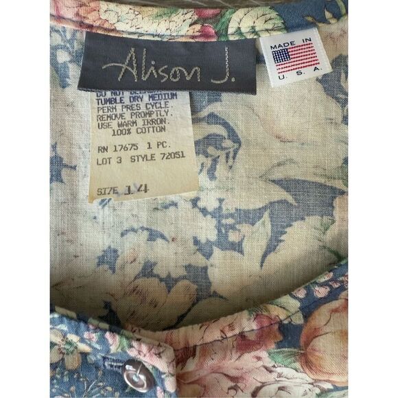 Vintage 1980’’s/90’s Alison J Cottage Core Floral Fit & Flare Midi Dress - Picture 10 of 13
